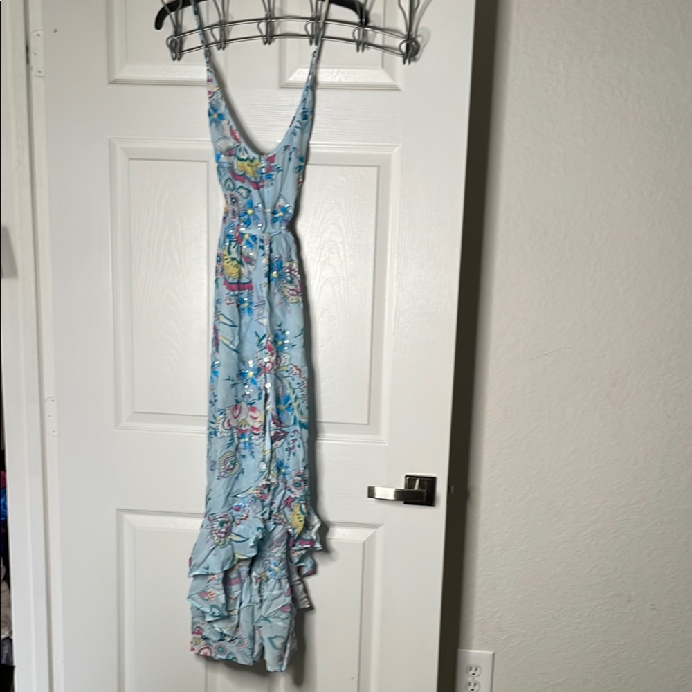 taj by sabrina crippa Floral Sequin button down Maxi Dress
